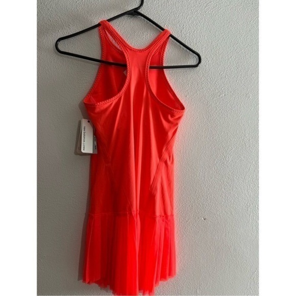 New Balance x J.Crew Tennis Dress Neon Orange Racerback Pleated Skirt Small NWT - Picture 6 of 11